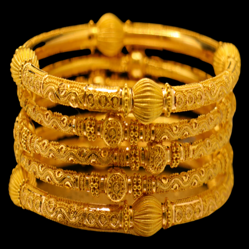22K Gold Bangle Set, M (20) – SB27316
